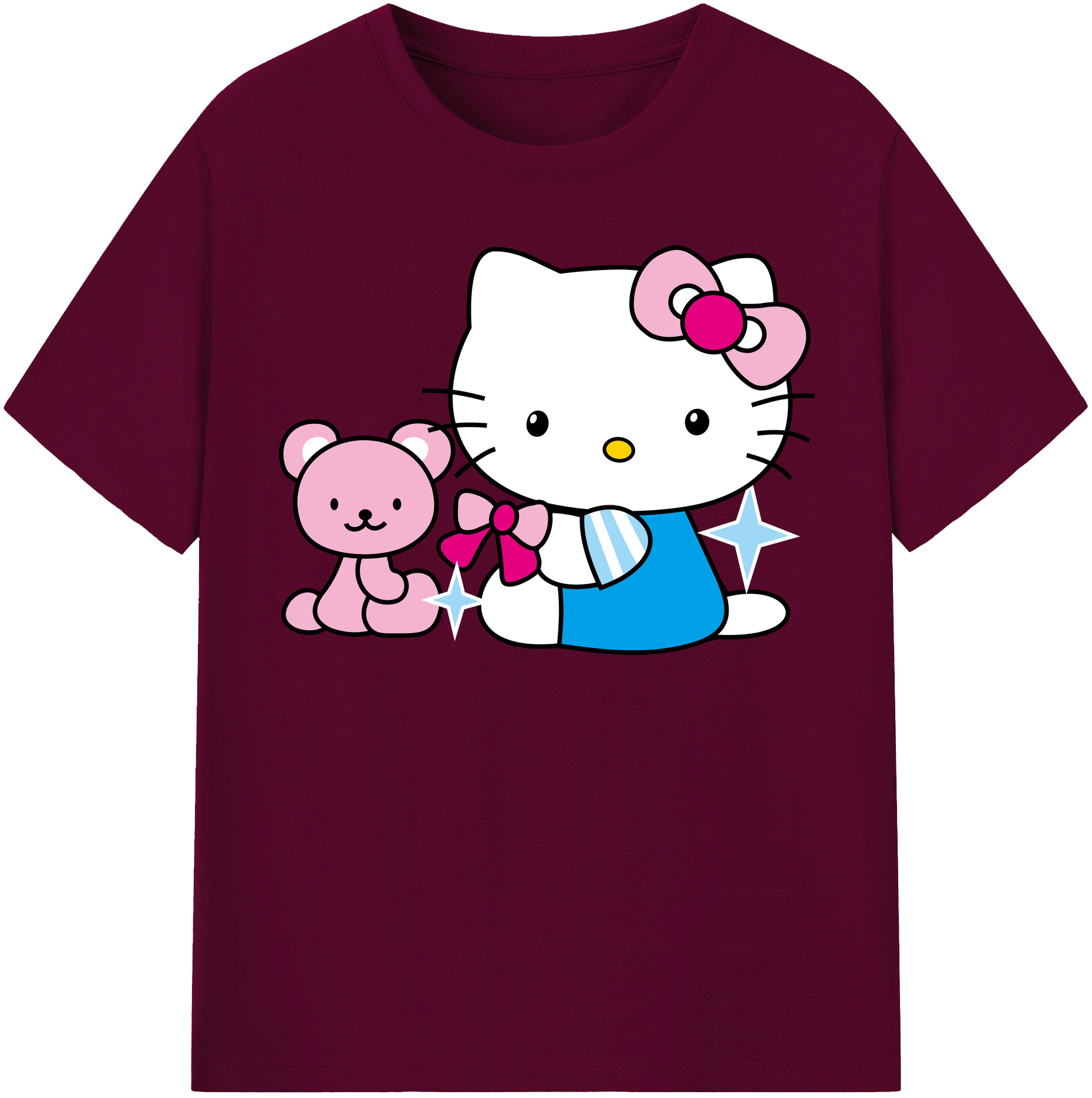 （画像用） Hello Kitty ハローキティ レディースカジュアルプリントTシャツ（綿100％）